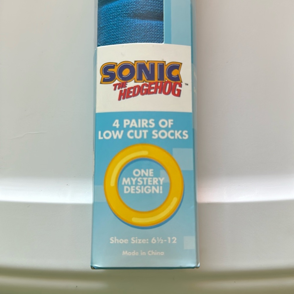Sonic The Hedgehog Low Cut Socks- 4 Pack (1 Mystery Pair)